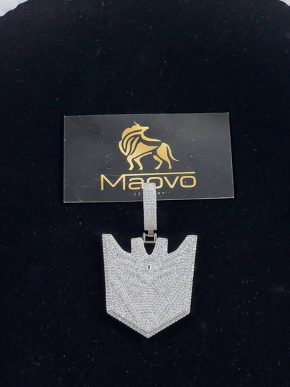 Unisex 14mm/46cm Iced-Out Cuban Link Chain – Stainless Steel / White Gold Finish with AAA Rhinestones & Statement Pendant.