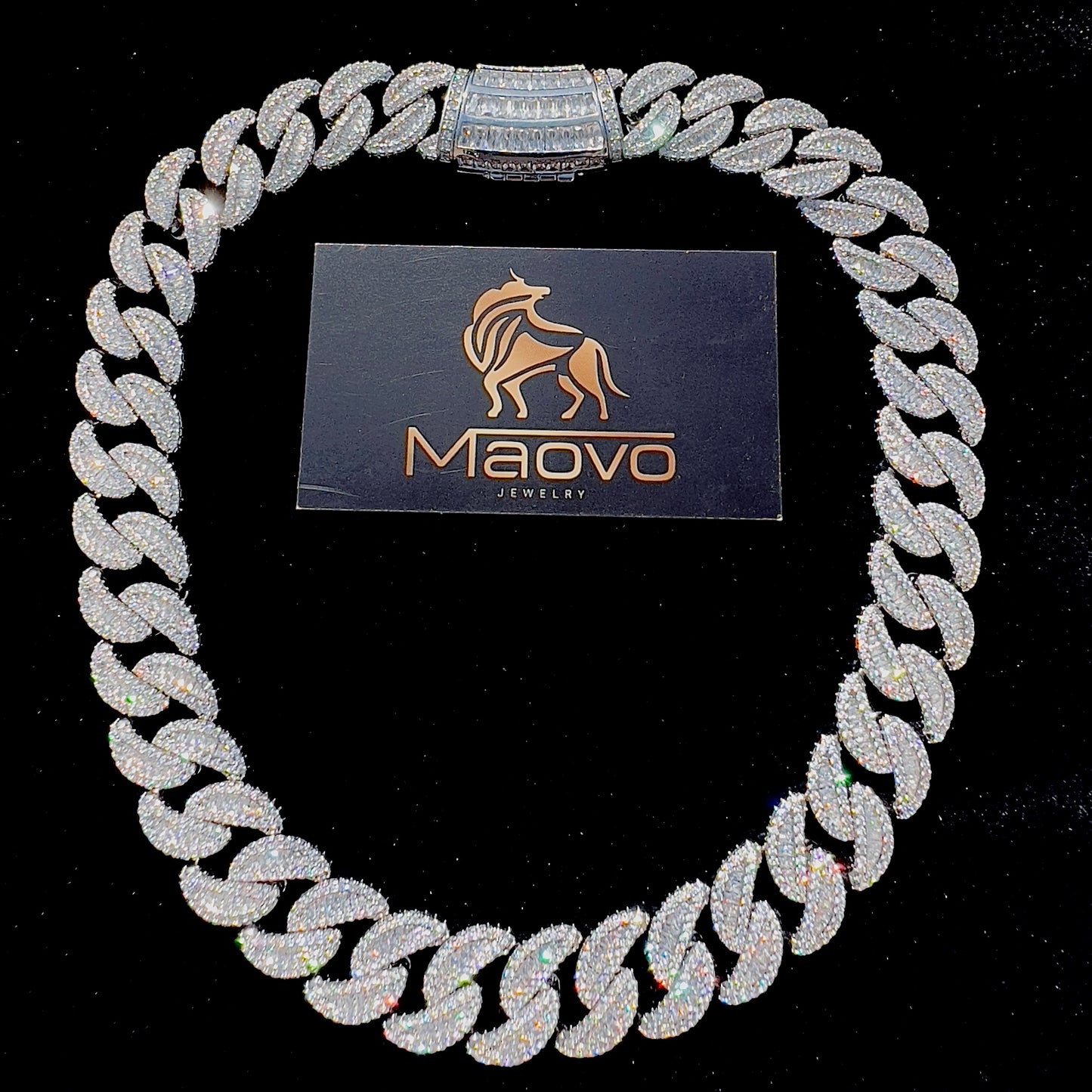 Ice out 20 inch Cuban link chain with custom pendant