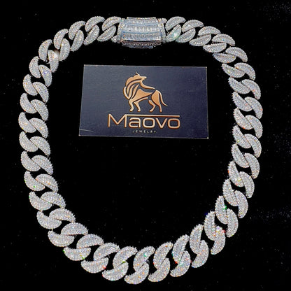 Ice out 20 inch Cuban link chain with custom pendant