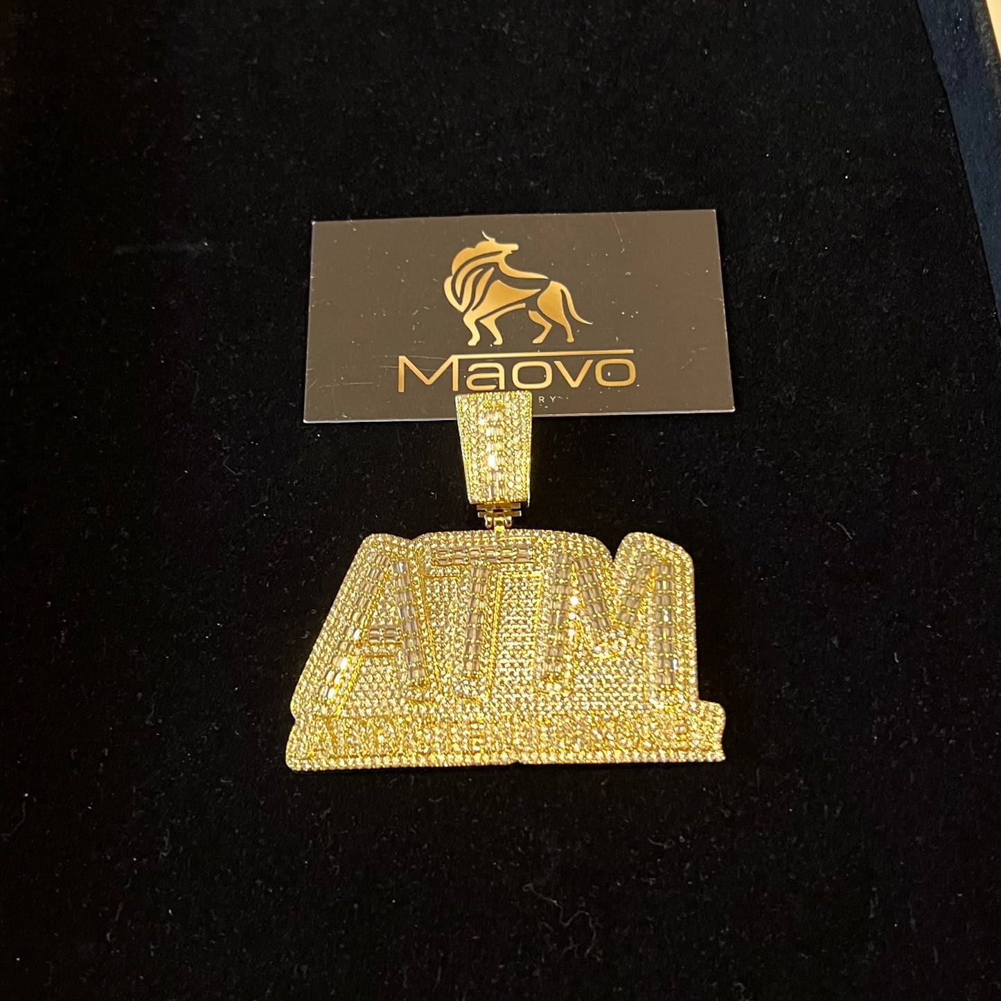 Gold Iced-Out 18mm 20 inches Cuban Link Chain & Pendant – AAA Rhinestone Hip Hop Necklace