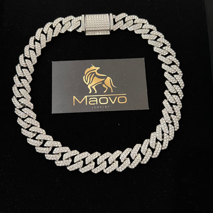 Custom 100” Pendant – With Unisex Hip HopIced Out AAA 18MM Cuban Link Chain “ Rhinestone Miami Cuban Necklace