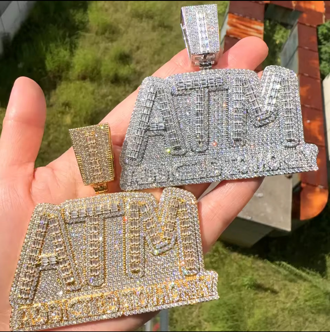 Iced Out Rhinestone Cuban Link Chain with Pendant - Hip Hop Jewelry