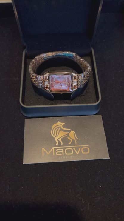 Luxury Women’s Rectangular Watch – Elegant, Waterproof, Timeless